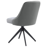 Silla auxiliar de comedor giratoria tapizada Paulita gris (juego de 2)