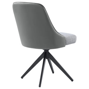Silla auxiliar de comedor giratoria tapizada Paulita gris (juego de 2)