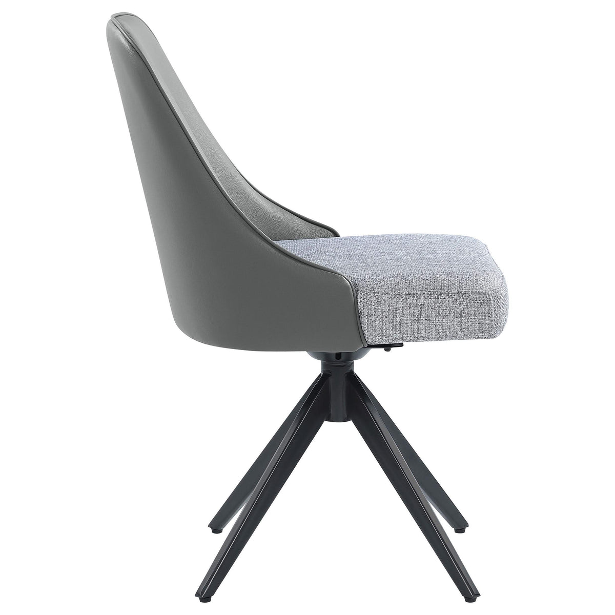 Silla auxiliar de comedor giratoria tapizada Paulita gris (juego de 2)