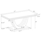 Mesa de comedor rectangular Kerwin de 180 cm con superficie de piedra blanca