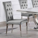 Silla de comedor Kerwin tapizada en terciopelo gris (juego de 2)