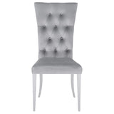 Silla de comedor Kerwin tapizada en terciopelo gris (juego de 2)
