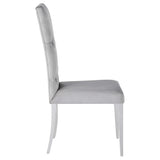 Silla de comedor Kerwin tapizada en terciopelo gris (juego de 2)