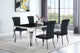 Juego de comedor Carone de 5 piezas de vidrio negro rectangular de 81 pulgadas