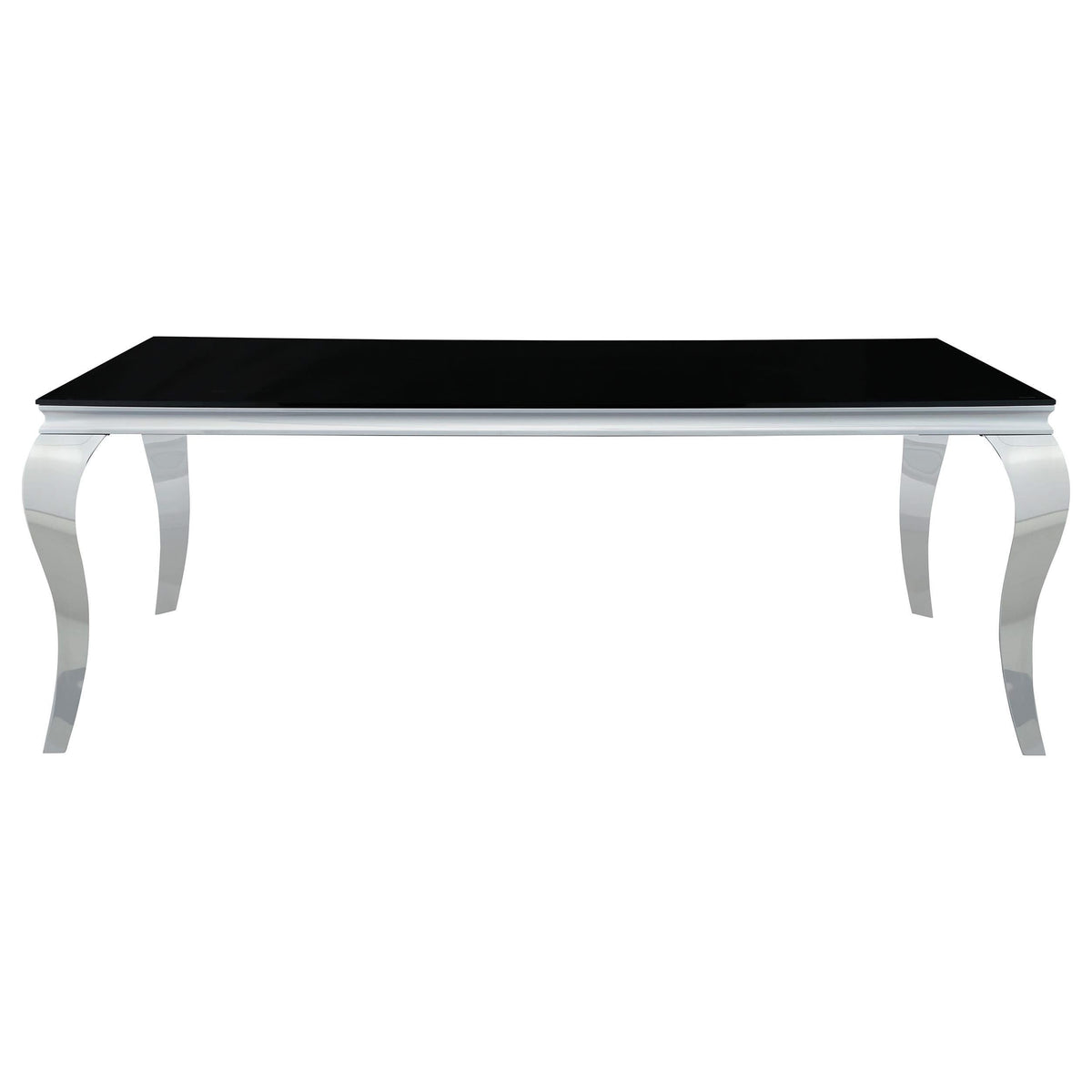 Juego de comedor Carone de 5 piezas de vidrio negro rectangular de 81 pulgadas