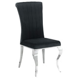 Juego de comedor Carone de 5 piezas de vidrio negro rectangular de 81 pulgadas