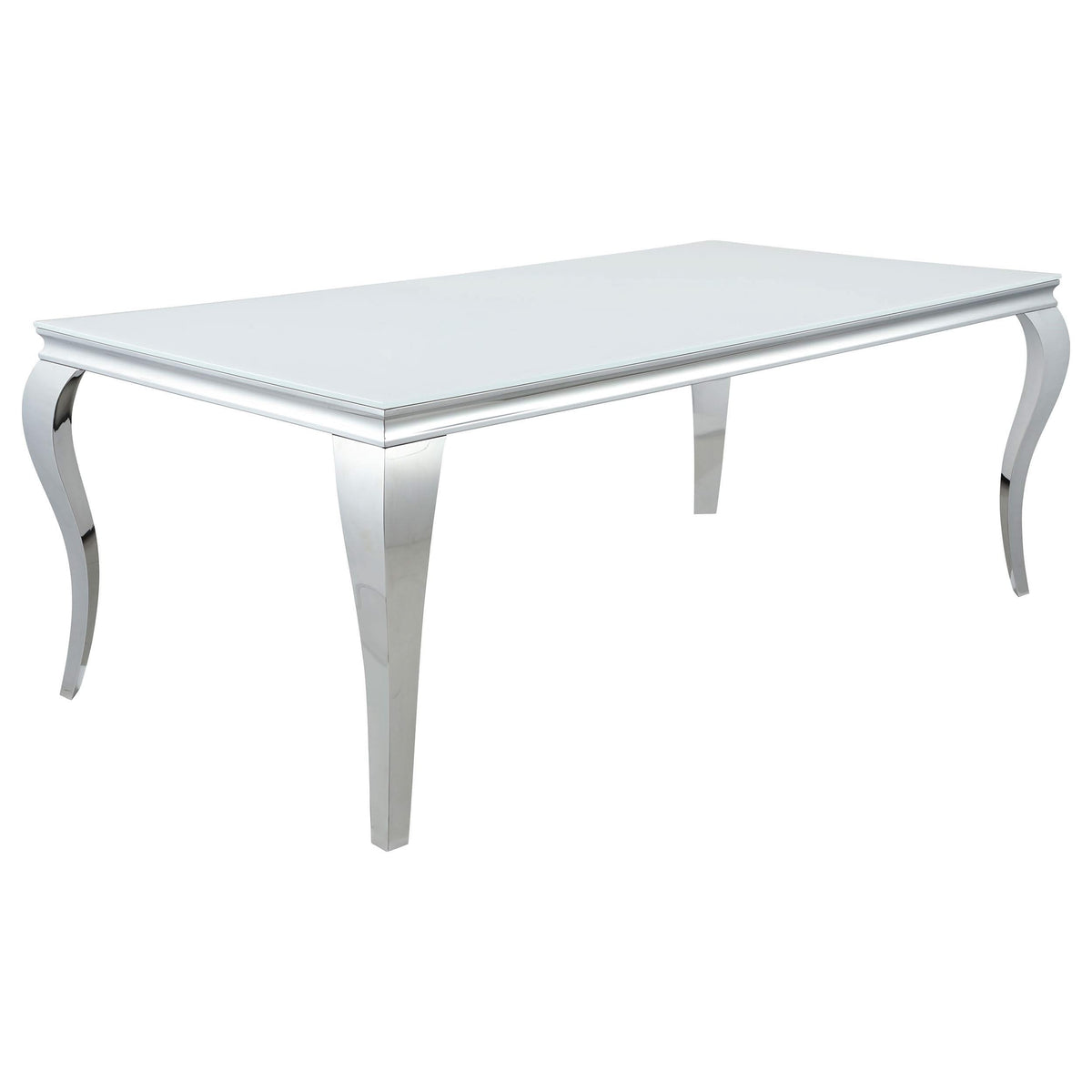 Juego de comedor Carone de 5 piezas de vidrio blanco rectangular de 81 pulgadas azul