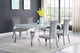 Juego de comedor Carone de 5 piezas de vidrio blanco rectangular de 81 pulgadas en gris