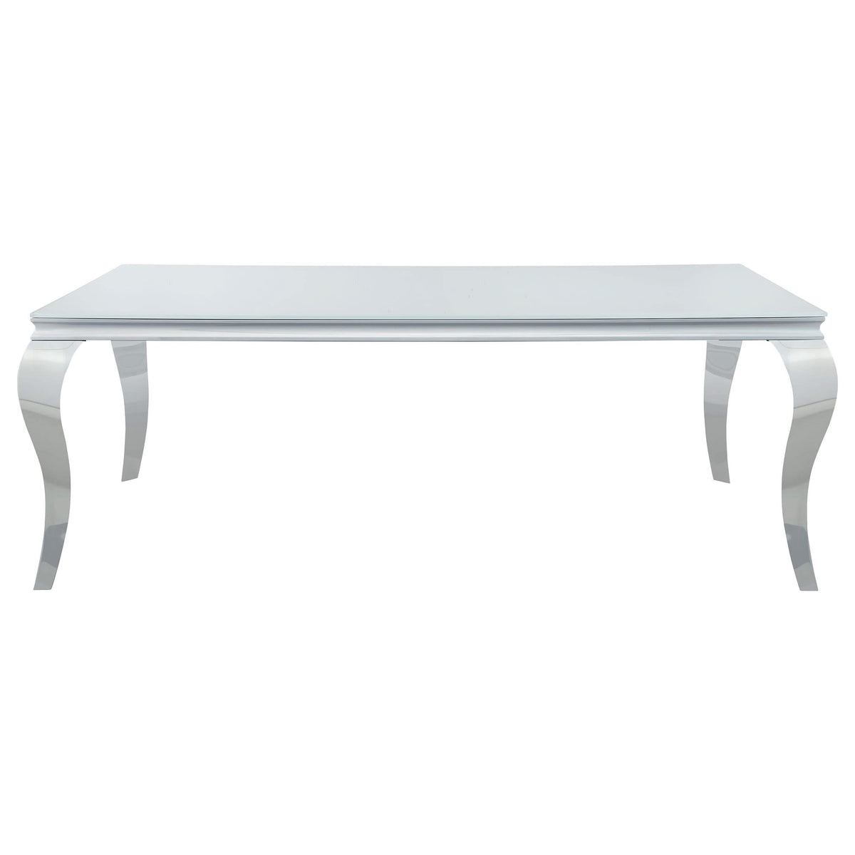 Juego de comedor Carone de 5 piezas de vidrio blanco rectangular de 81 pulgadas en gris