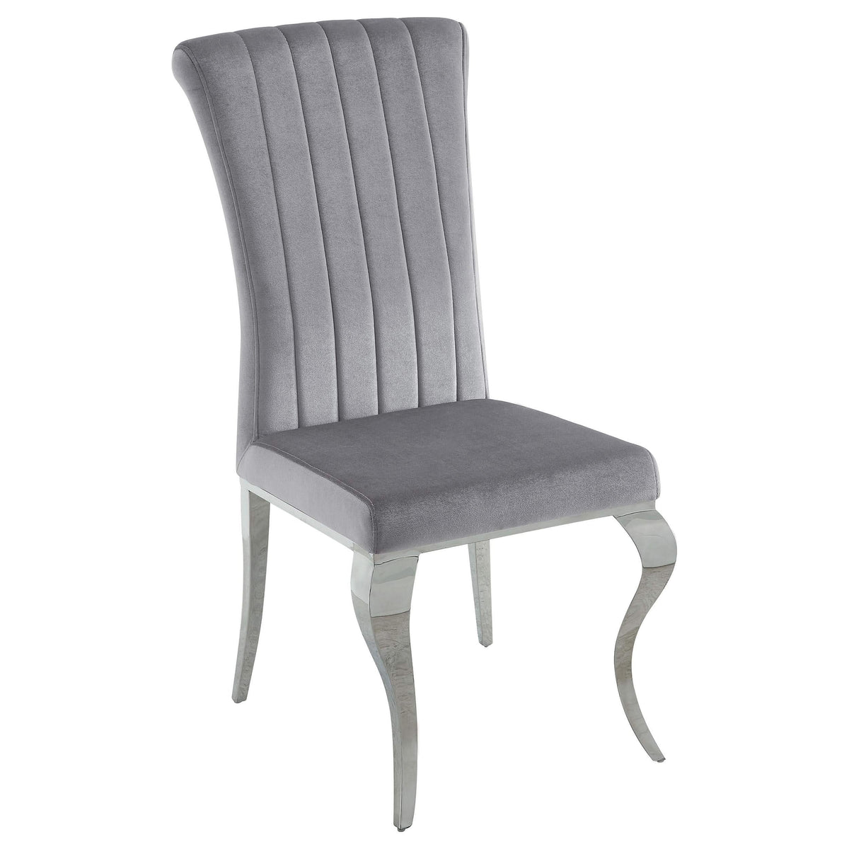 Juego de comedor Carone de 5 piezas de vidrio blanco rectangular de 81 pulgadas en gris