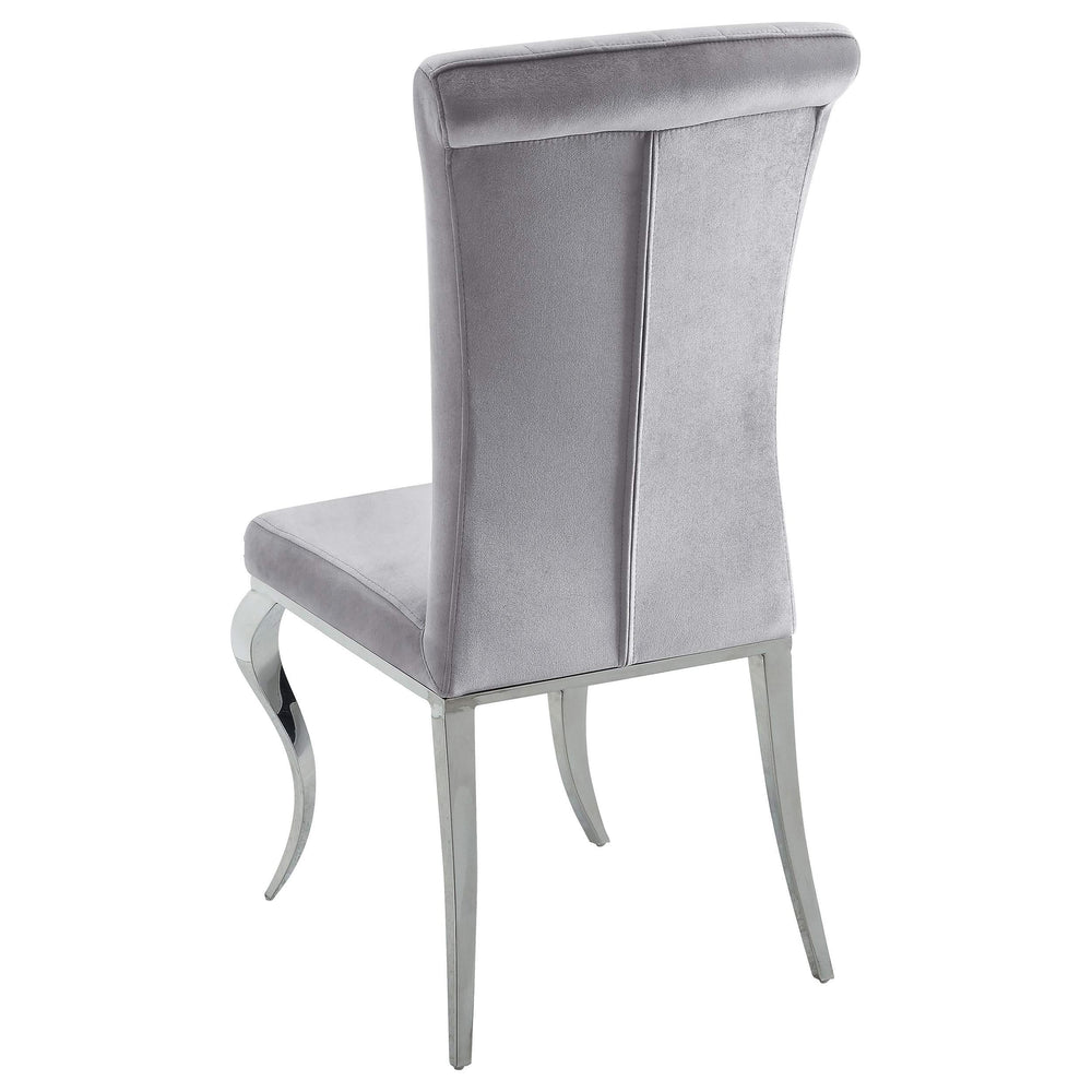 Juego de comedor Carone de 5 piezas de vidrio blanco rectangular de 81 pulgadas en gris