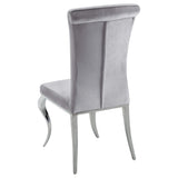 Juego de comedor Carone de 5 piezas de vidrio blanco rectangular de 81 pulgadas en gris