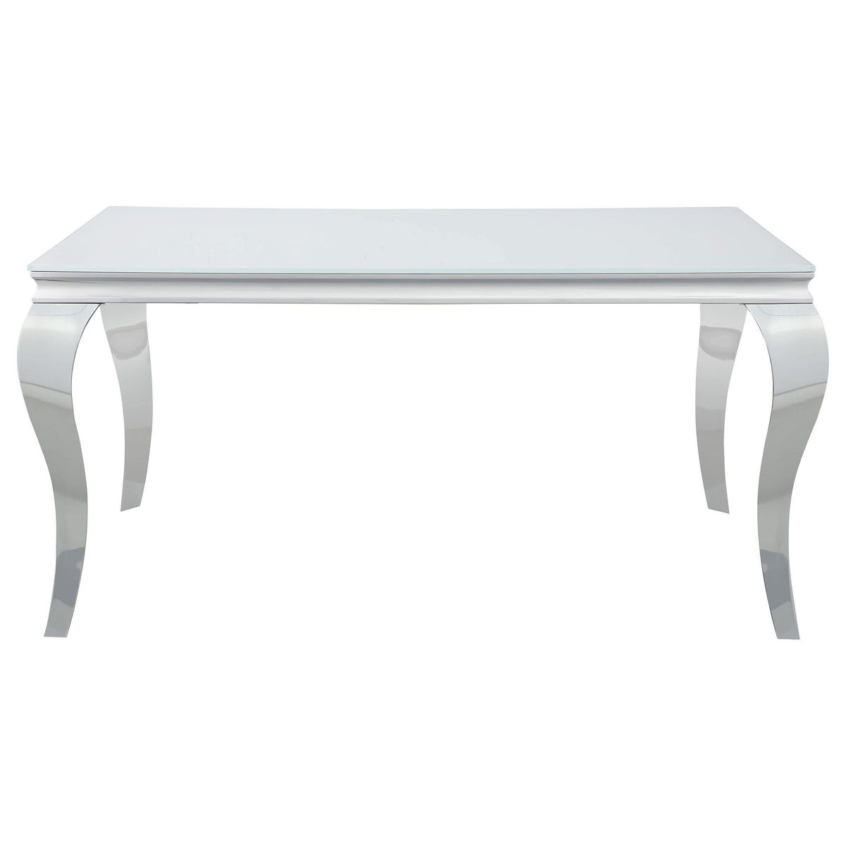 Juego de comedor Carone de 5 piezas de vidrio blanco rectangular de 61 pulgadas azul