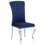 Juego de comedor Carone de 5 piezas de vidrio blanco rectangular de 61 pulgadas azul