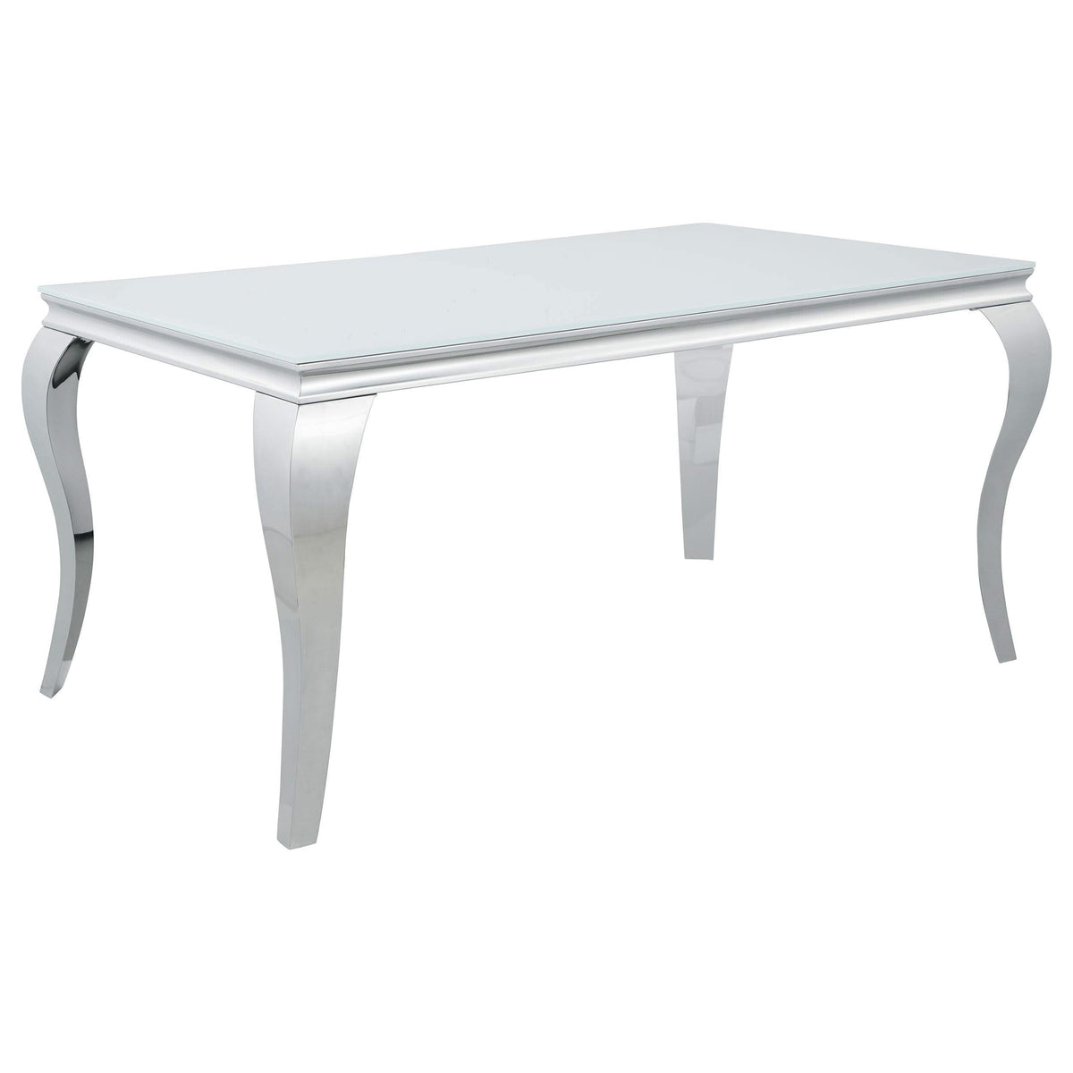 Juego de comedor Carone de 5 piezas de vidrio blanco rectangular de 61 pulgadas y gris