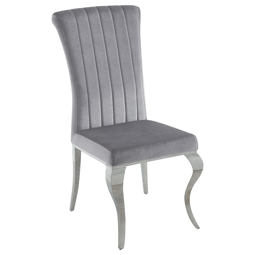 Juego de comedor Carone de 5 piezas de vidrio blanco rectangular de 61 pulgadas y gris