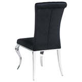 Juego de comedor Carone de 5 piezas de vidrio blanco rectangular de 61 pulgadas y color negro