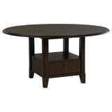 Juego de mesa de comedor redonda de madera Twyla de 5 piezas y 60 pulgadas, color cacao oscuro