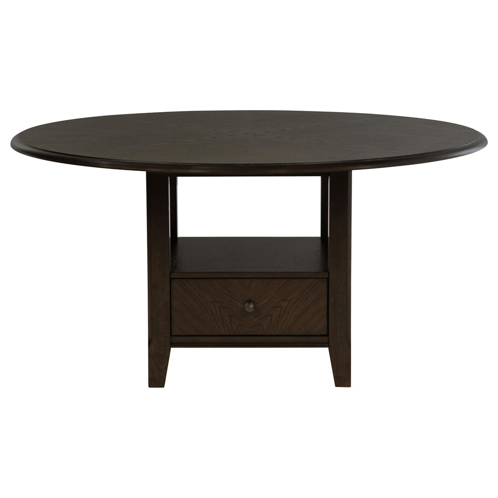 Juego de mesa de comedor redonda de madera Twyla de 5 piezas y 60 pulgadas, color cacao oscuro