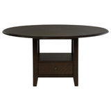 Juego de mesa de comedor redonda de madera Twyla de 5 piezas y 60 pulgadas, color cacao oscuro