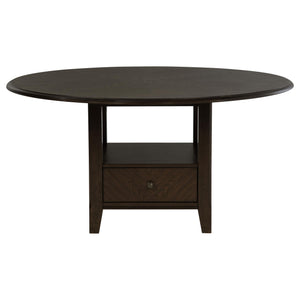 Juego de mesa de comedor redonda de madera Twyla de 5 piezas y 60 pulgadas, color cacao oscuro