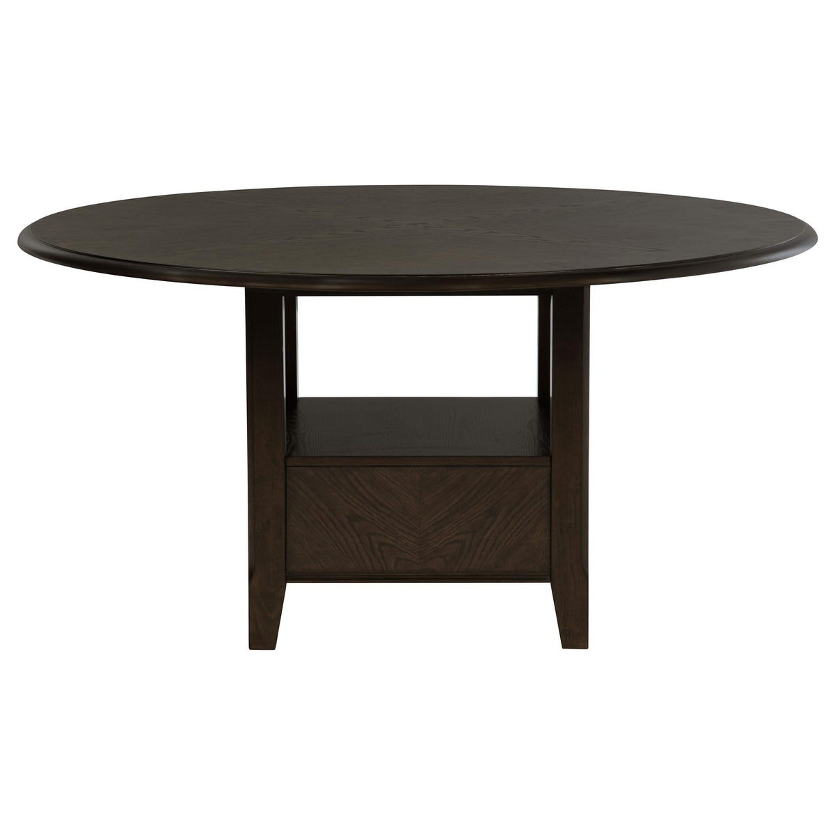 Juego de mesa de comedor redonda de madera Twyla de 5 piezas y 60 pulgadas, color cacao oscuro
