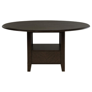 Juego de mesa de comedor redonda de madera Twyla de 5 piezas y 60 pulgadas, color cacao oscuro