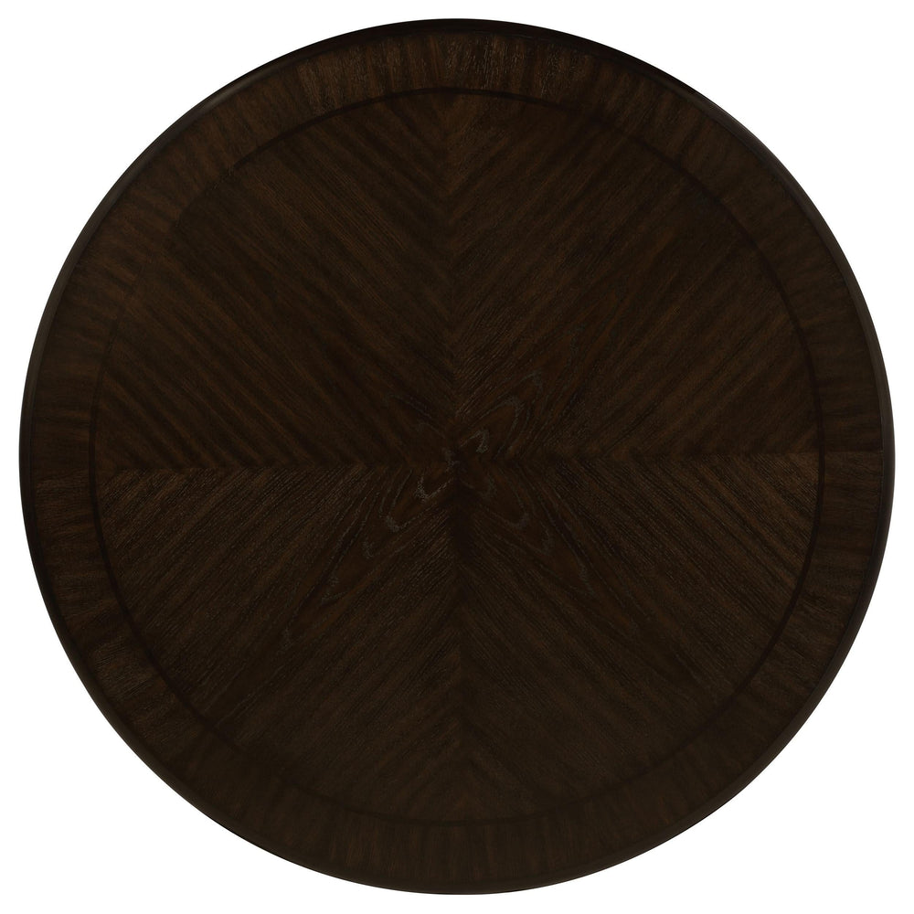 Juego de mesa de comedor redonda de madera Twyla de 5 piezas y 60 pulgadas, color cacao oscuro