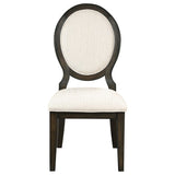 Juego de mesa de comedor redonda de madera Twyla de 5 piezas y 60 pulgadas, color cacao oscuro