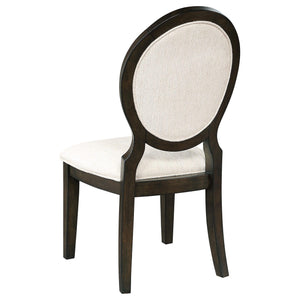 Juego de mesa de comedor redonda de madera Twyla de 5 piezas y 60 pulgadas, color cacao oscuro
