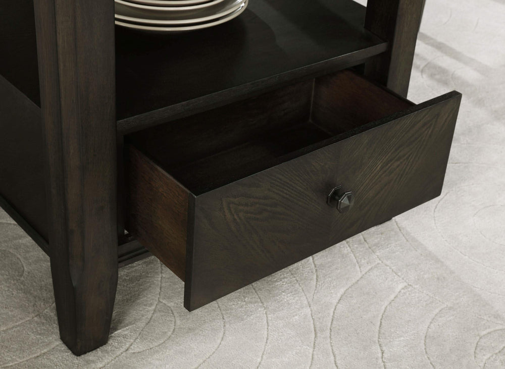 Juego de mesa de comedor redonda de madera Twyla de 5 piezas y 60 pulgadas, color cacao oscuro