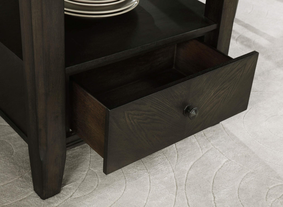 Juego de mesa de comedor redonda de madera Twyla de 5 piezas y 60 pulgadas, color cacao oscuro