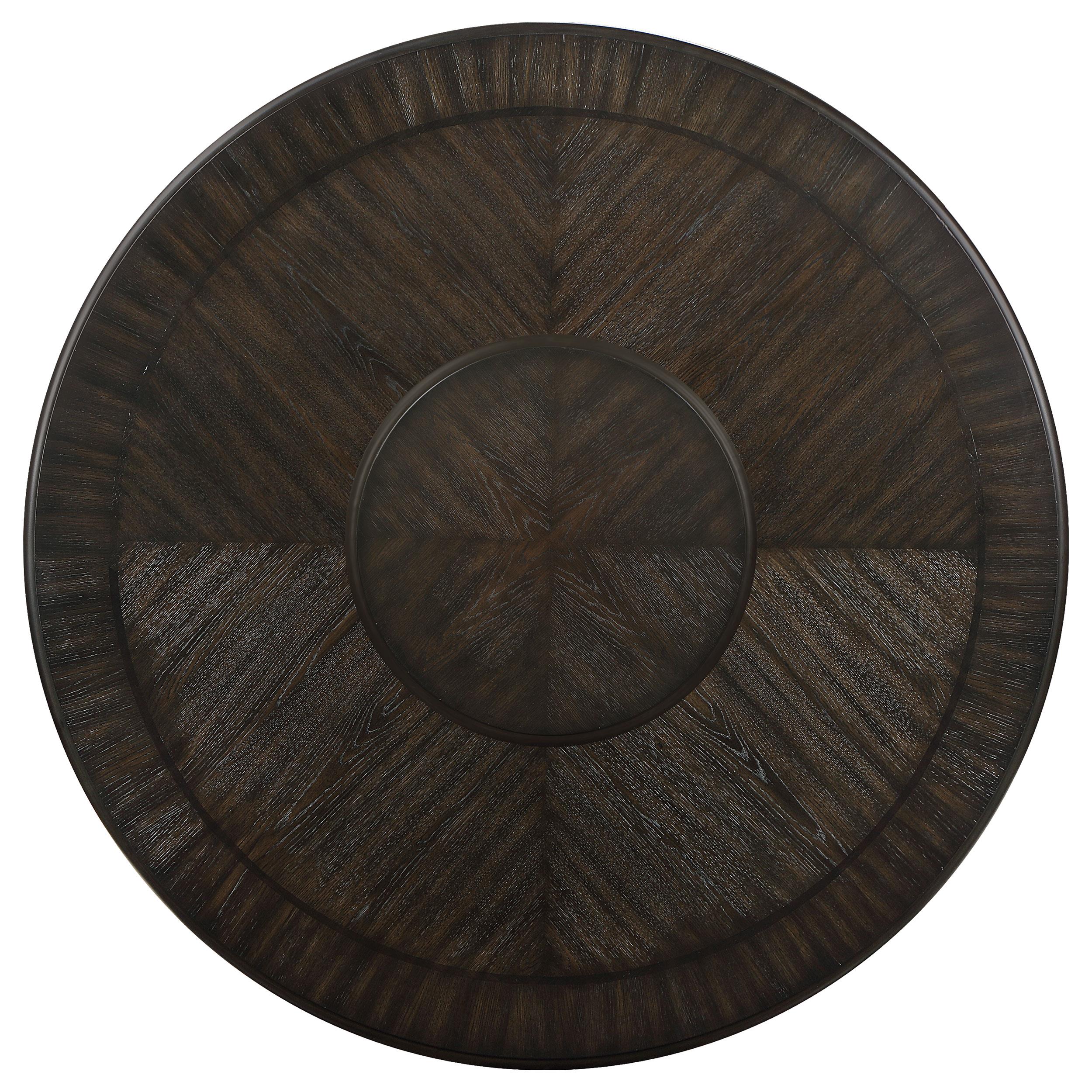 Twyla Round 60-inch Dining Table with Lazy Susan Dark Cocoa