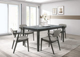 Juego de mesa de comedor rectangular Stevie de 5 piezas en gris y negro