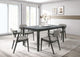 Juego de mesa de comedor rectangular Stevie de 5 piezas en gris y negro
