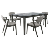 Juego de mesa de comedor rectangular Stevie de 5 piezas en gris y negro