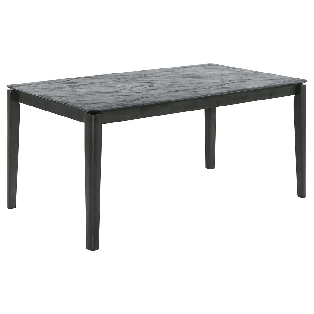 Juego de mesa de comedor rectangular Stevie de 5 piezas en gris y negro