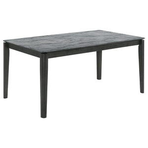 Juego de mesa de comedor rectangular Stevie de 5 piezas en gris y negro