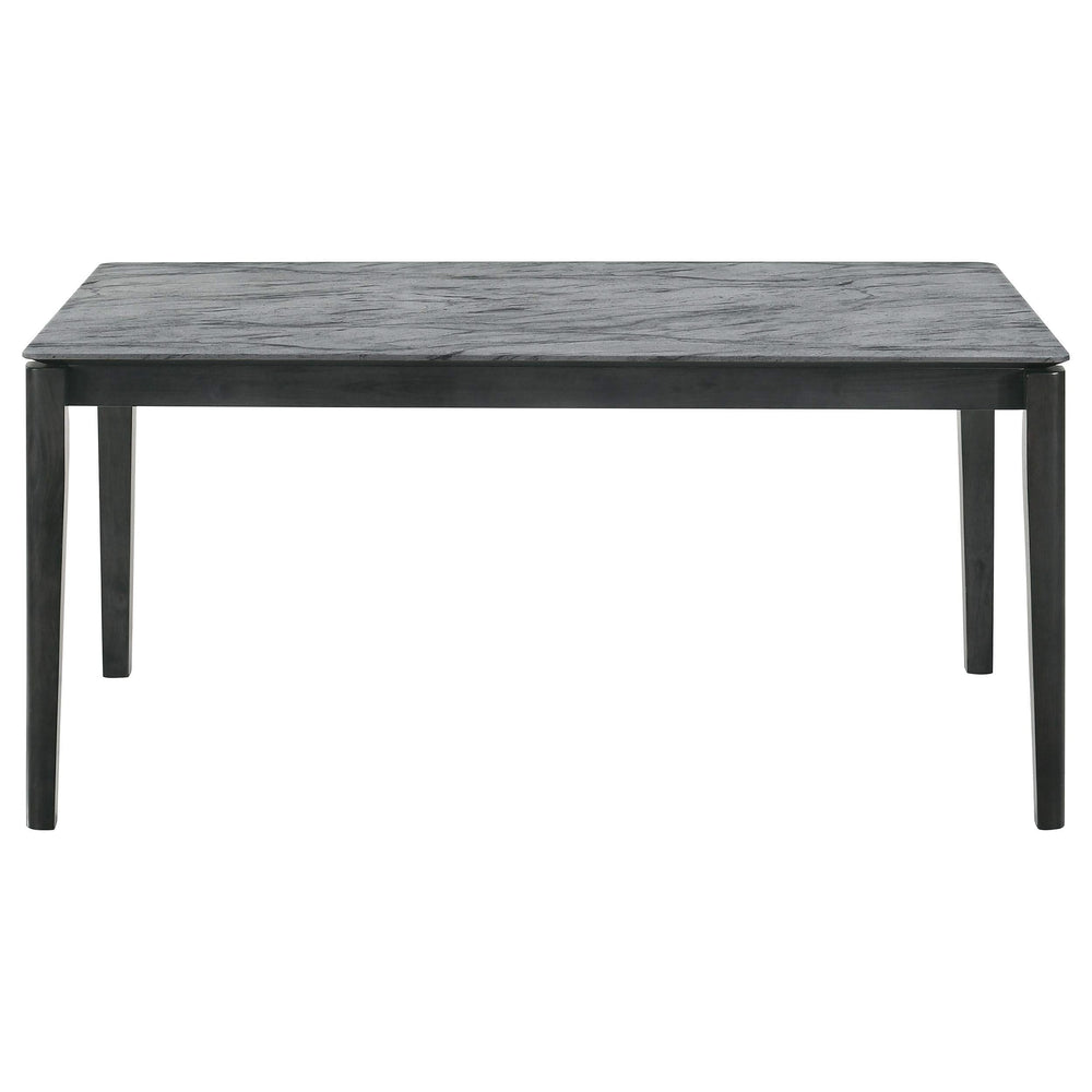 Juego de mesa de comedor rectangular Stevie de 5 piezas en gris y negro
