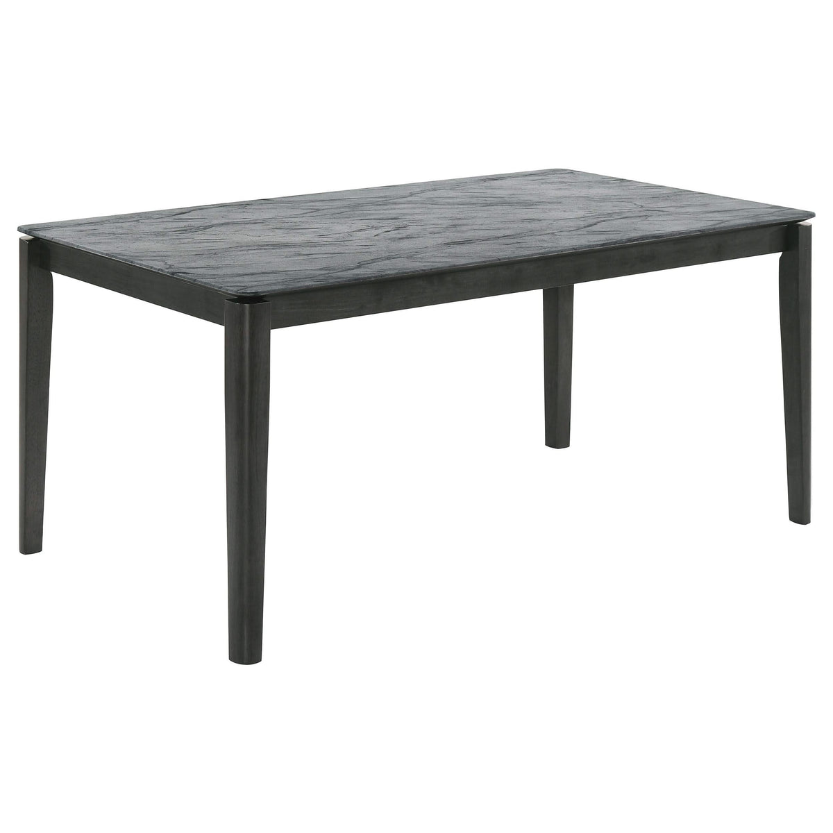 Juego de mesa de comedor rectangular Stevie de 7 piezas en gris y negro