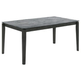 Juego de mesa de comedor rectangular Stevie de 7 piezas en gris y negro