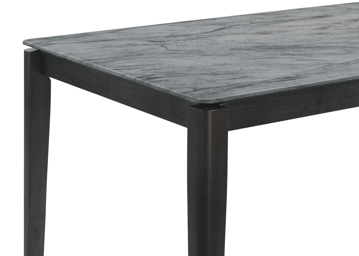 Juego de mesa de comedor rectangular Stevie de 7 piezas en gris y negro