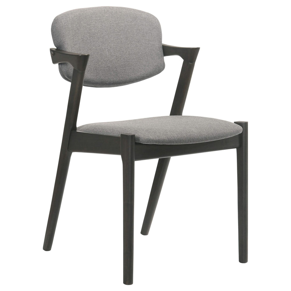 Juego de mesa de comedor rectangular Stevie de 7 piezas en gris y negro