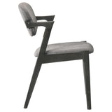 Juego de mesa de comedor rectangular Stevie de 7 piezas en gris y negro