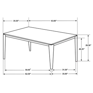 Juego de mesa de comedor rectangular Stevie de 7 piezas en gris y negro