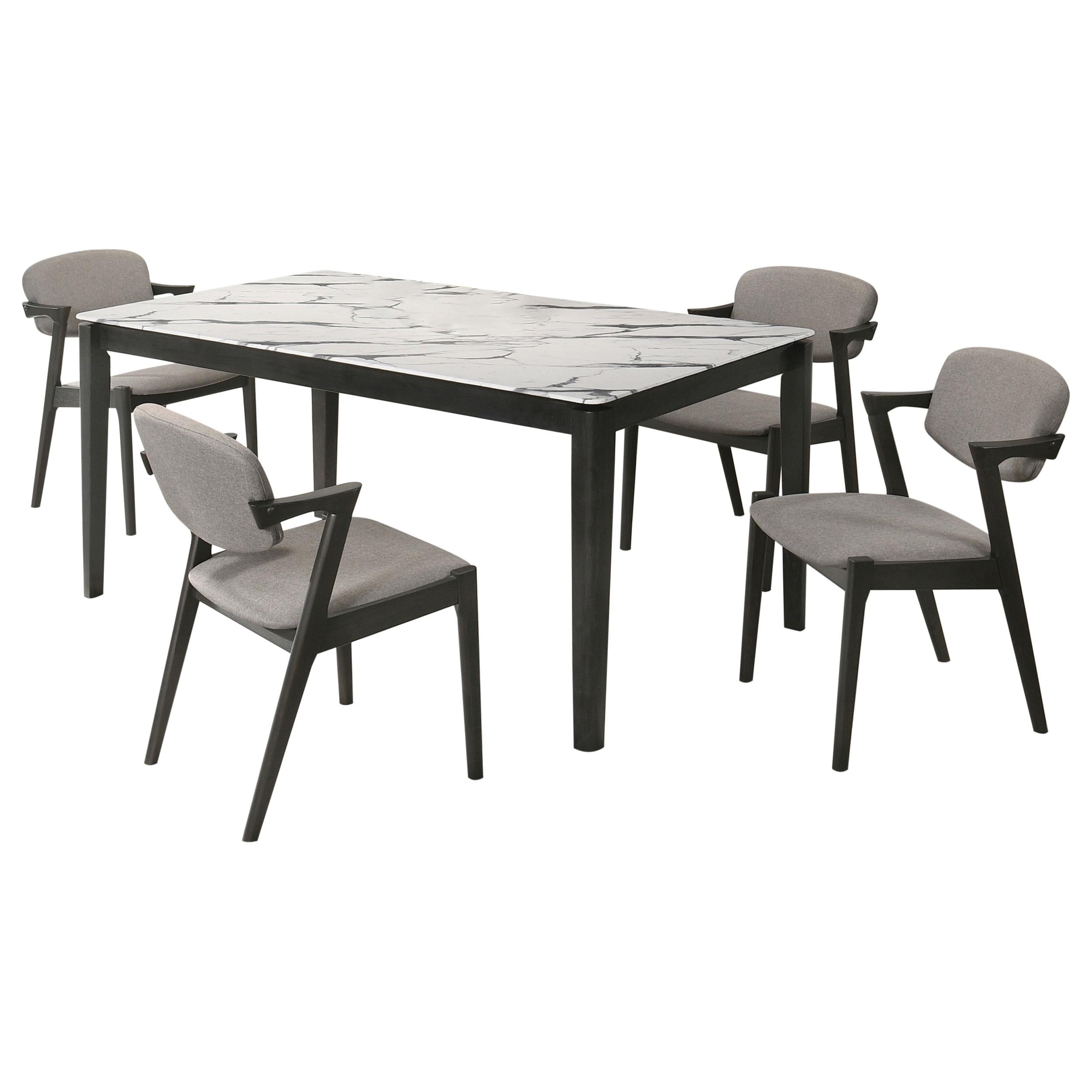 Stevie 5-piece Rectangular Dining Table Set White and Black