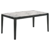 Juego de mesa de comedor rectangular Stevie de 5 piezas en blanco y negro