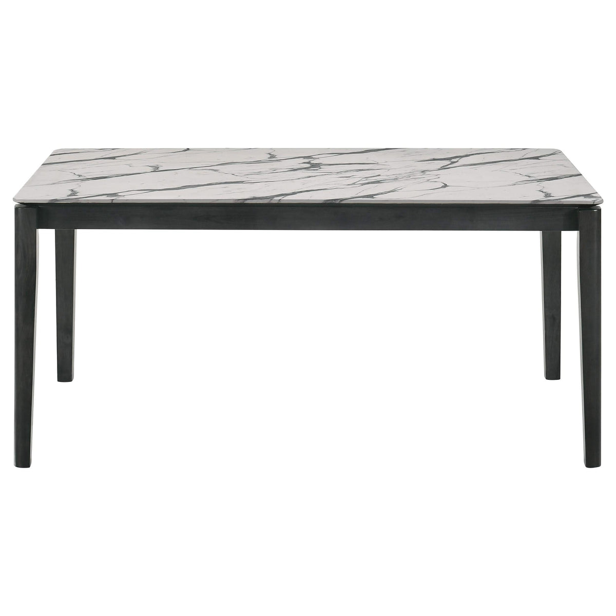 Juego de mesa de comedor rectangular Stevie de 5 piezas en blanco y negro