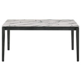 Juego de mesa de comedor rectangular Stevie de 5 piezas en blanco y negro