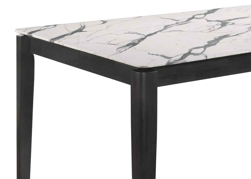 Juego de mesa de comedor rectangular Stevie de 5 piezas en blanco y negro
